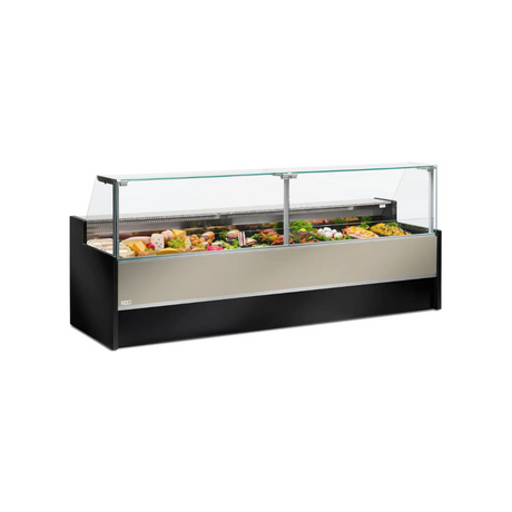 Vitrine réfrigérée ventilée avec réserve - Prof : 980mm +2/+8°C - MESETAS