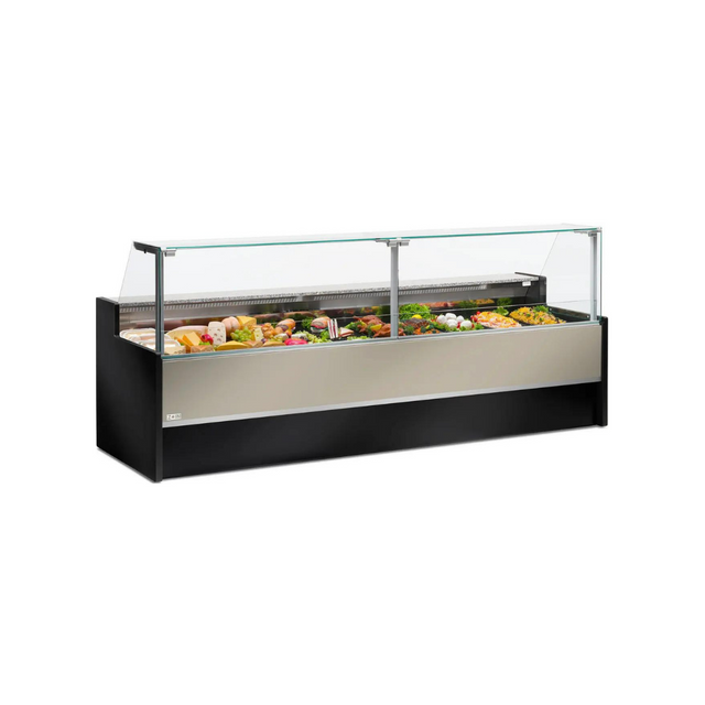 Vitrine réfrigérée ventilée avec réserve - Prof : 980mm +2/+8°C - MESETAS