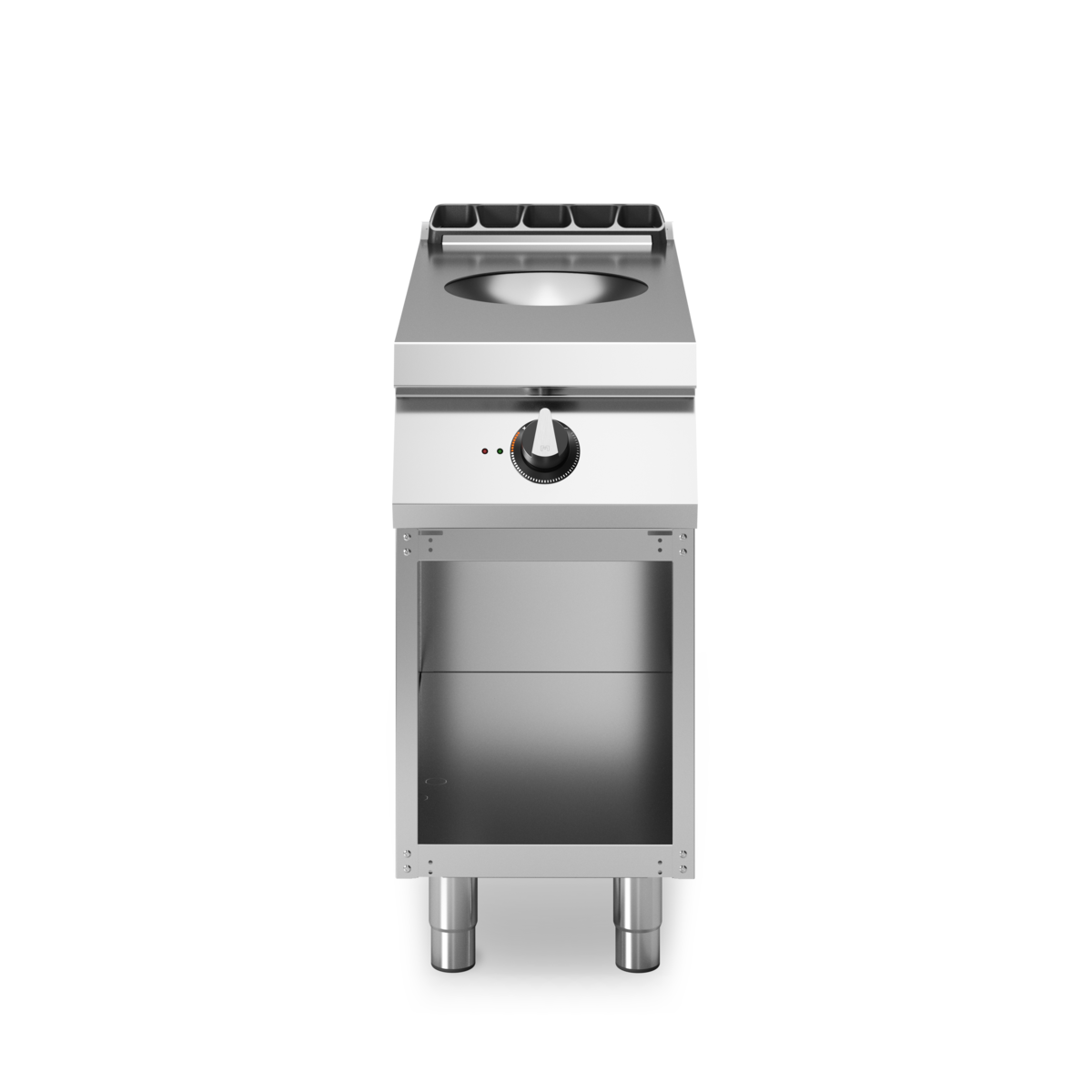 Wok à induction sur meuble ouvert - 5 kW 400V Tri - 400x730x870mm