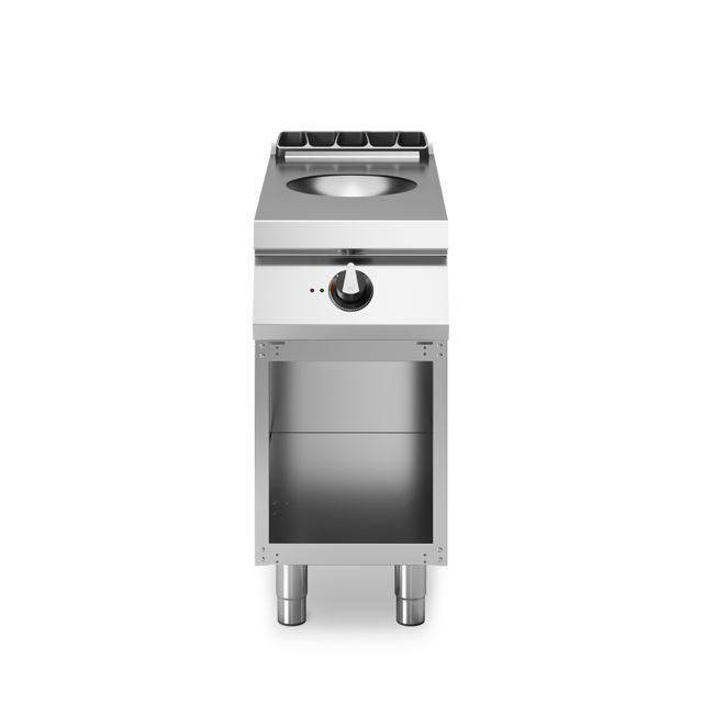 Wok à induction sur meuble ouvert - 5 kW 400V Tri - 400x730x870mm