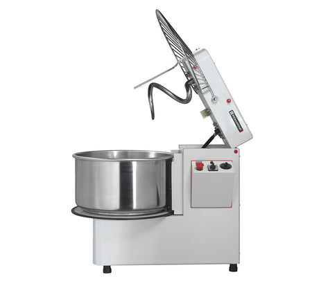 Pétrin à spirale à tête relevable - Capacité : 53 litres - 1 vitesse - Tri 400V