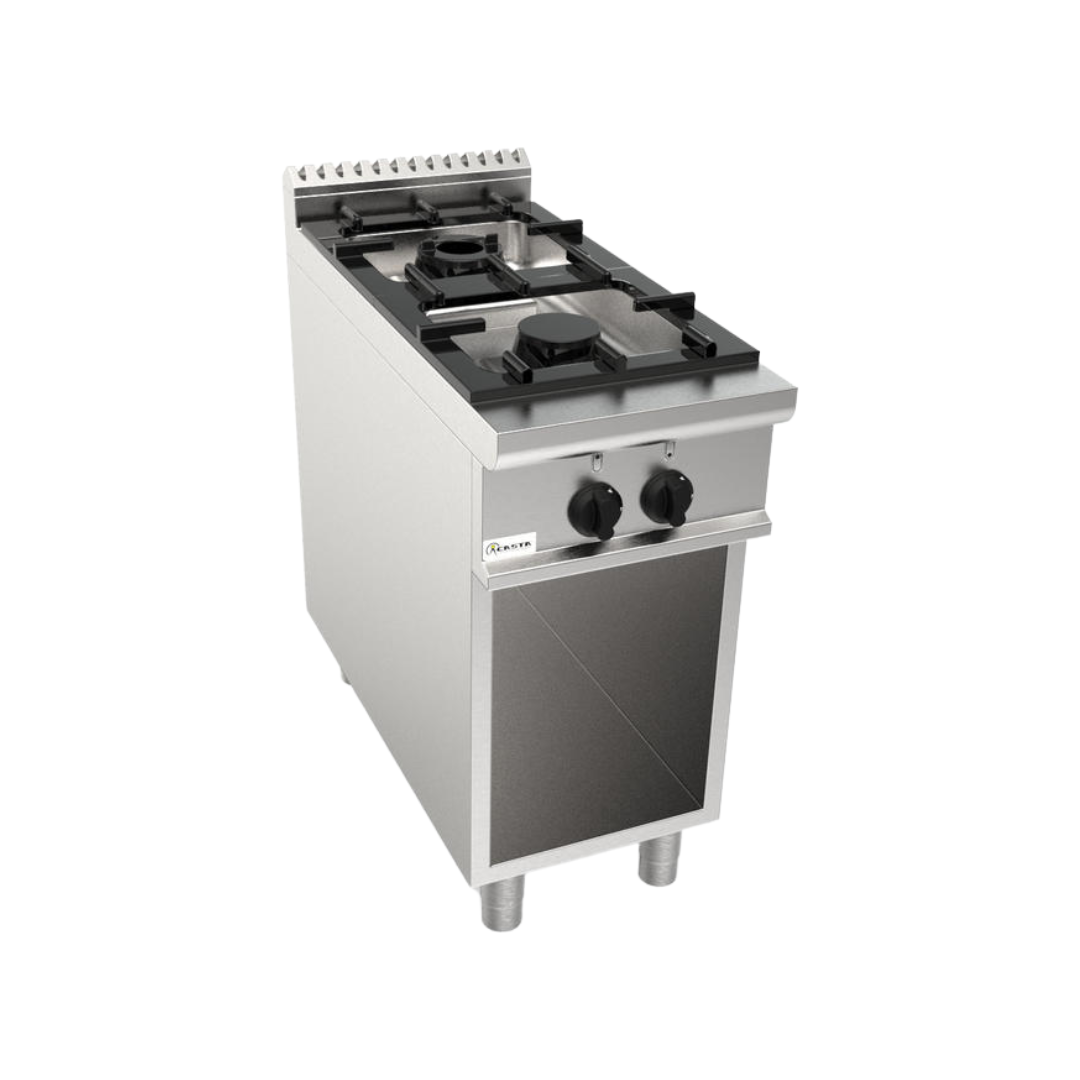 Gas cooker on open cabinet 2 burners 400x900x850mm 14.8kW